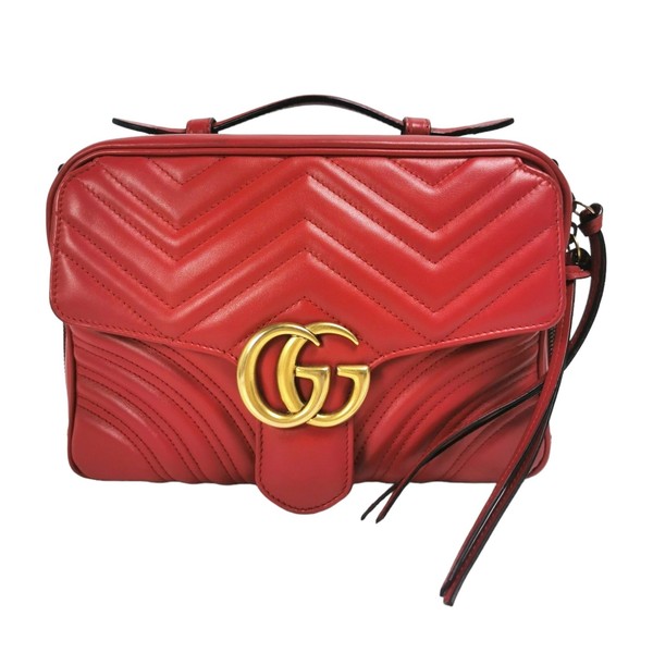 Gucci Marmont Top Handle Small Kalbsleder Damen Rot One Size