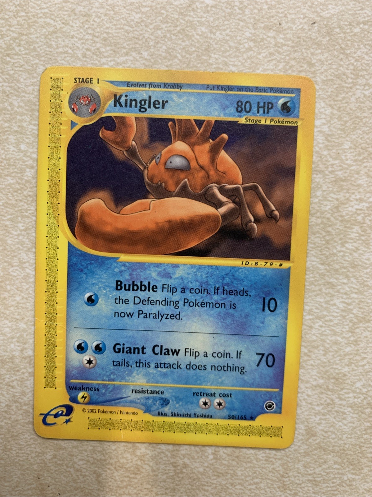 Kingler 50/165 Non-Holo Rare Expedition Base Set Pokemon TCG E-Series Vintage