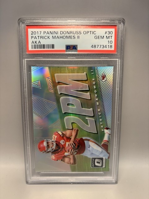 Patrick Mahomes Ii PSA 10 2017 Panini Donruss Optic #30 Rookie Aka 2PM Prizm RC