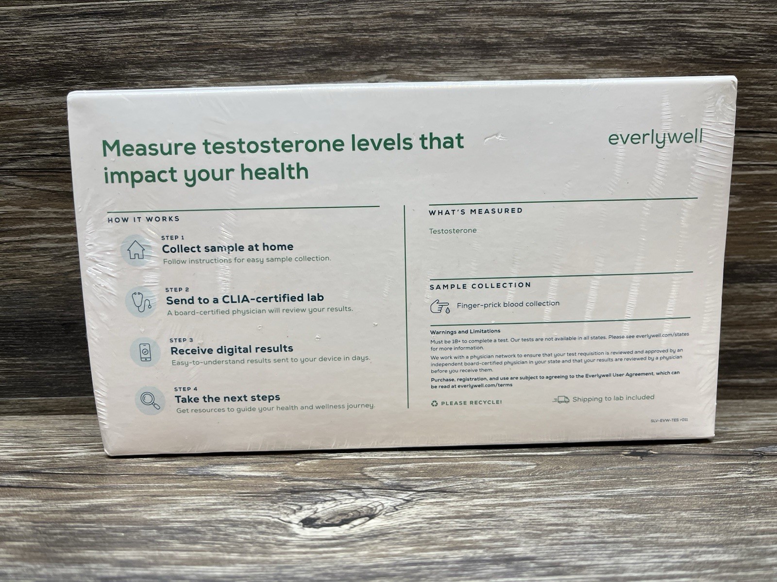 Everlywell Testosterone Home Test Kit T Level New Sealed!  Exp 05/31/2027 1b3