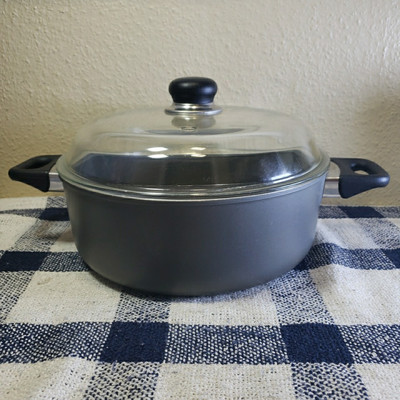Scanpan Dutch Oven 4 Quart With Schott Dome Glass Lid And Rack Made In Denmark