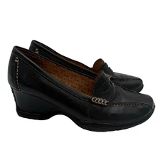 SOFFT Women’s Black Leather Penny Wedge Shoes Comfort Slip On 1500401 Y2K 8.5 M