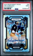 2024 PANINI PRIZM DRAFT PICKS 50 JIM HARBAUGH AUTO  PSA 9