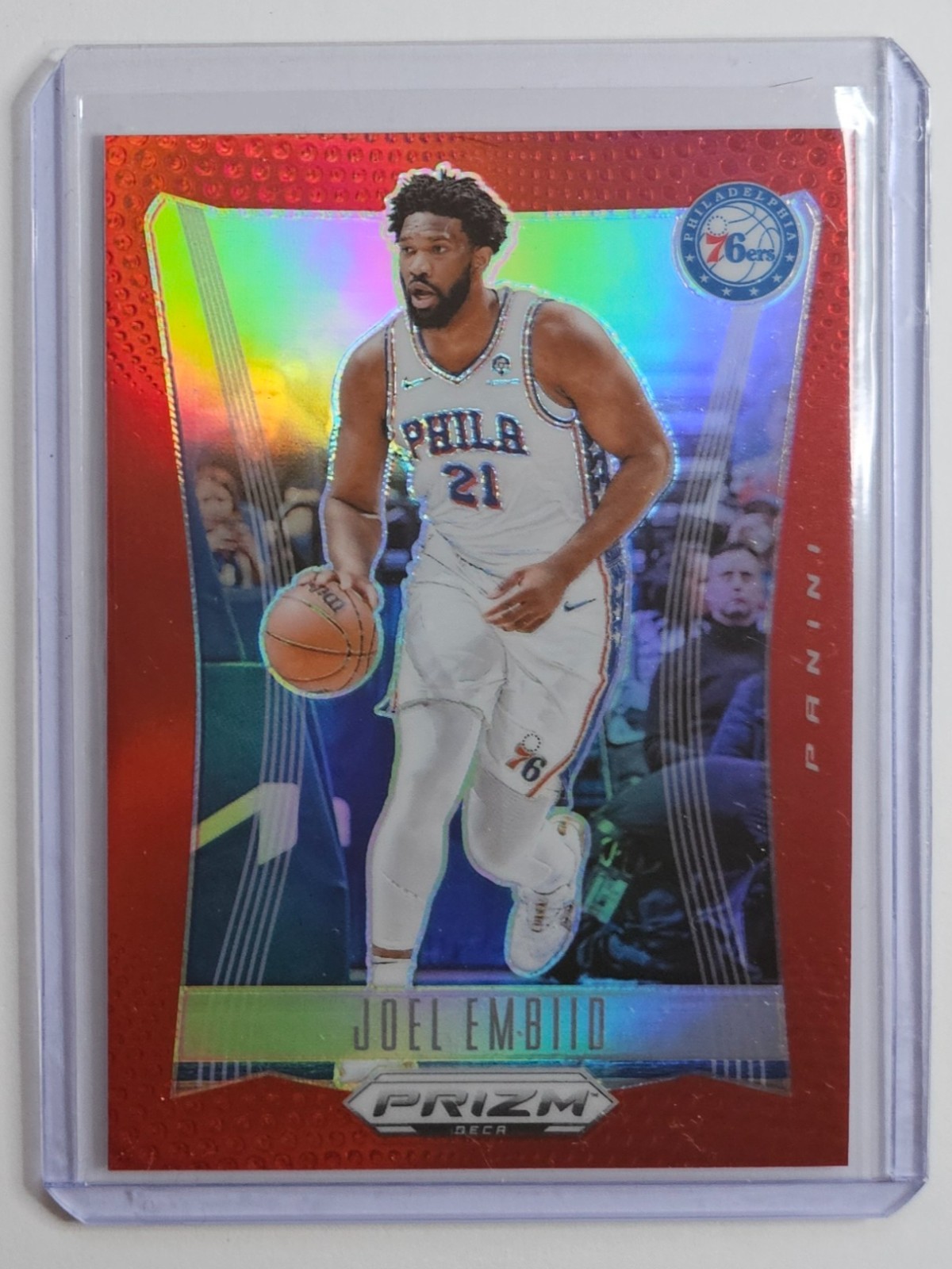 Joel Embiid Sixers 2023-24 Panini Prizm Deca Red Color Match /199 🔴