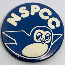Vintage NSPCC Pin Badge UK Children's Charity Bird Mascot 1970s Memorabilia