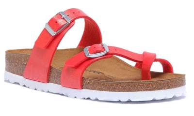 red mayari birkenstock sandals