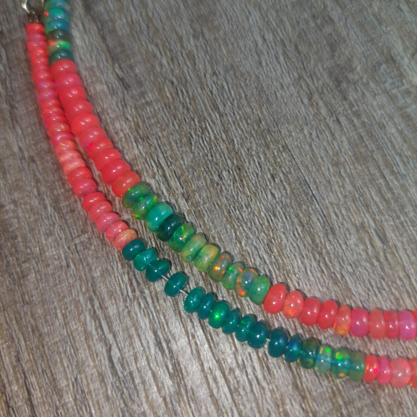 Multi-colored beaded Opal Necklace - image 10