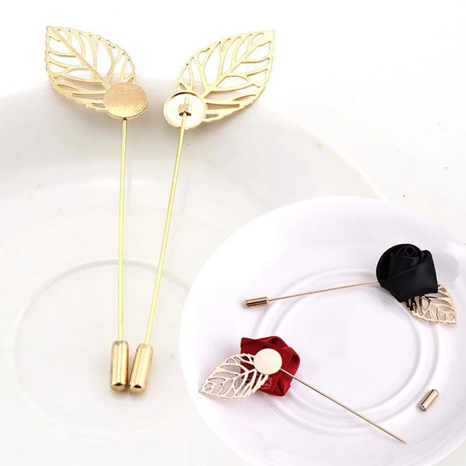 20 Pcs Leaf Clutch Stick Pin Lapel Stick Brooch Suit Badge DIY Costume Jewelry - Image 3 of 4