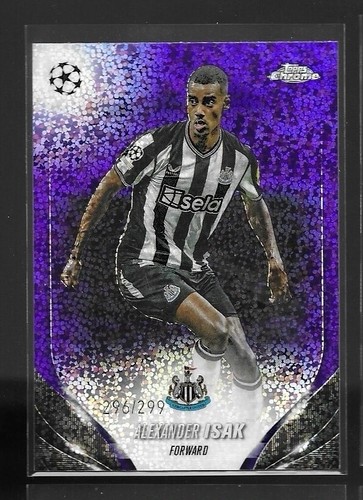 2024 Topps Chrome Soccer Alexander Isak Purple Mini-Diamond /299 Newcastle