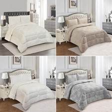 3 Piece Quilted Bedspread Set Jacquard Bridal Comforter Set with Pillow Shams.