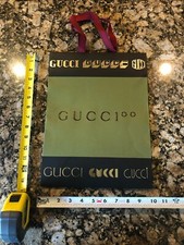 GUCCI Green and Gold LATEST Limited Edition Shopping Gift Bag 14  x 10  x 5.5  