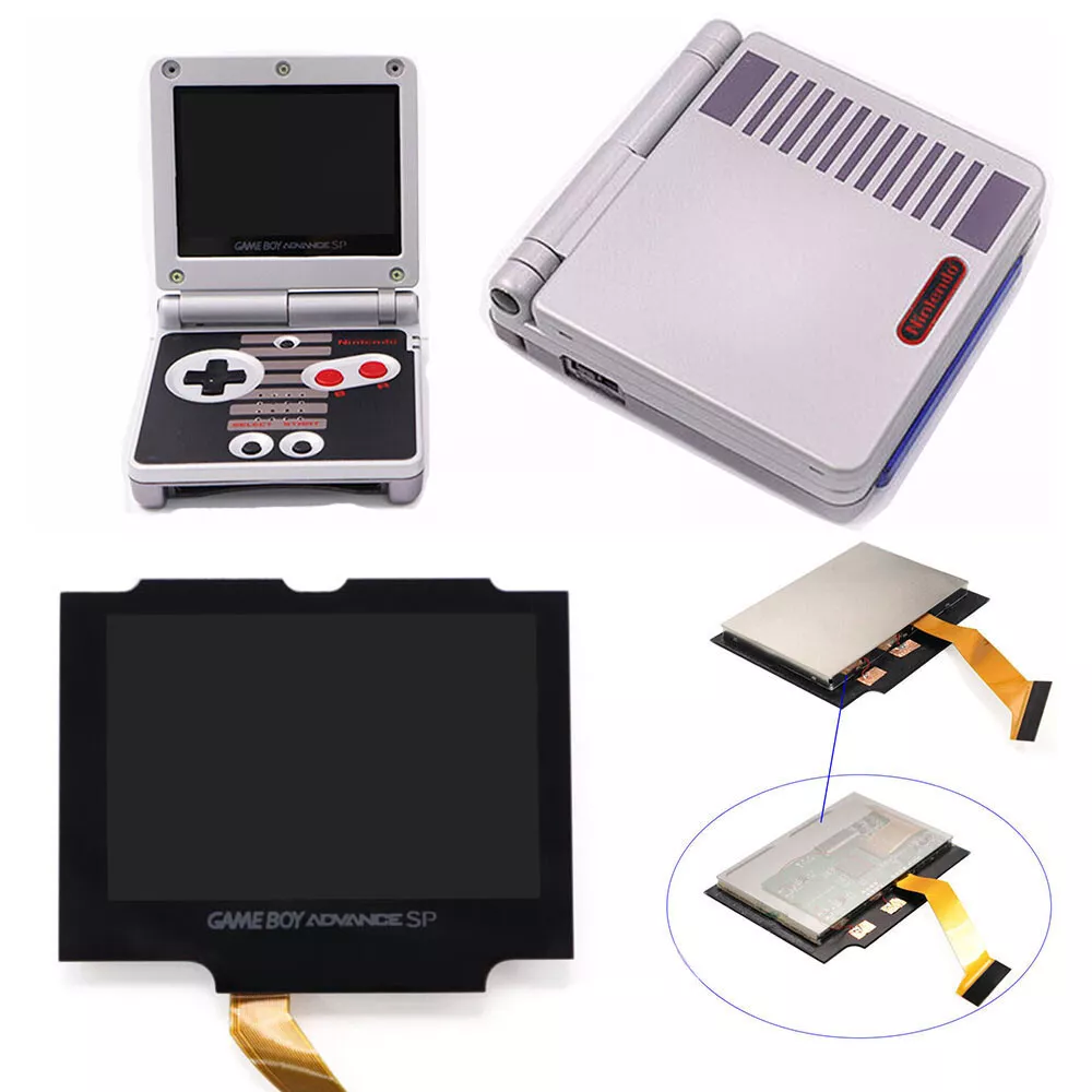 Game Boy Advance SP IPS V2 LCD Screen Kit (White)