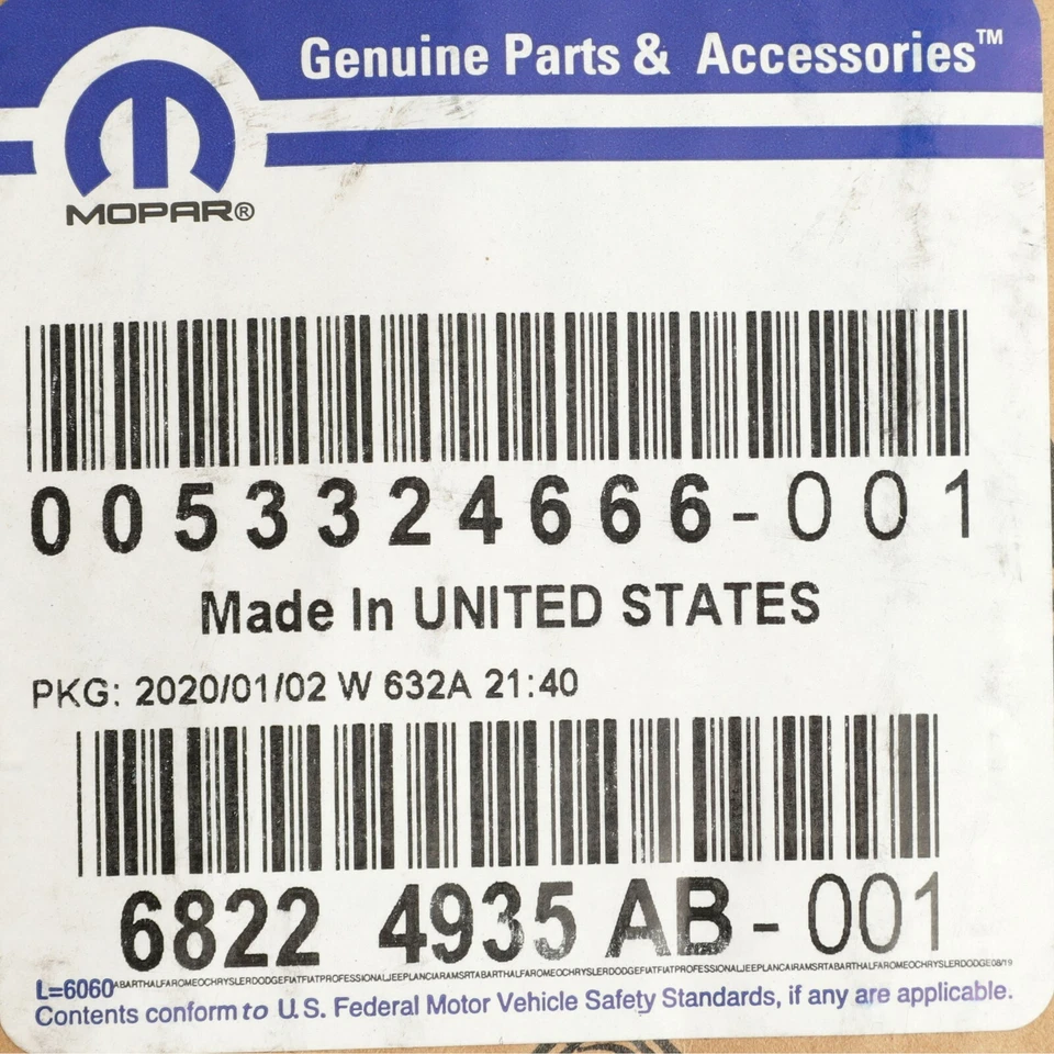 Jeep Cherokee 2014-2018 extremo de barra de amarre delantera interior fabricante de equipos originales nuevo genuino Mopar 68224935AB Foto 3 de 3