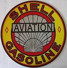 SHELL Gasoline Automotive Metal Sign ( 12" Round )