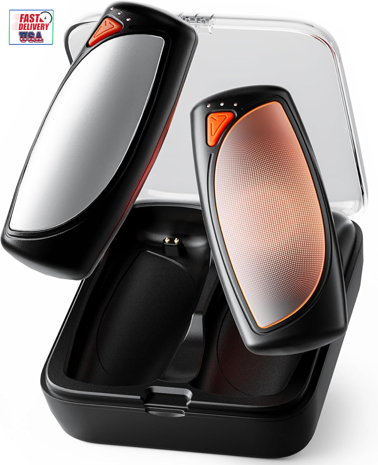 Hand Warmers Rechargeable 2 Packs, Double Sided Heating with AI Charging Case, 1