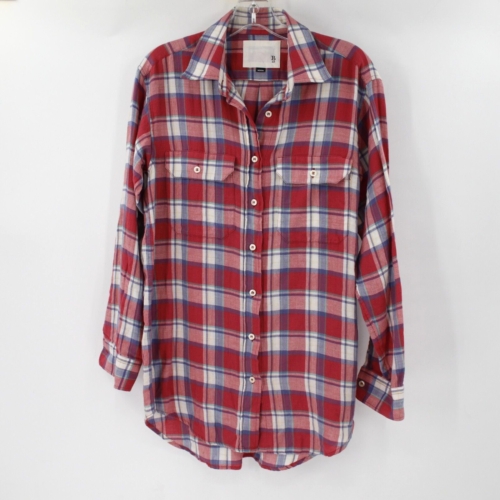 r13 Boy shirt women's Medium long sleeve faded red plaid button up made in italy