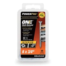 Power Pro Premium One Multi-Material Flat Head Screws Zinc Plated Steel Faste...