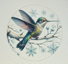 30 Winter Hummingbird Labels Scrapbook Stickers Envelope Seals Favors 1.5"