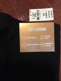 M Victoria&rsquo;s Secret PINK Fleece Lined Leggings Warm Black Logo Yoga Pants Medium