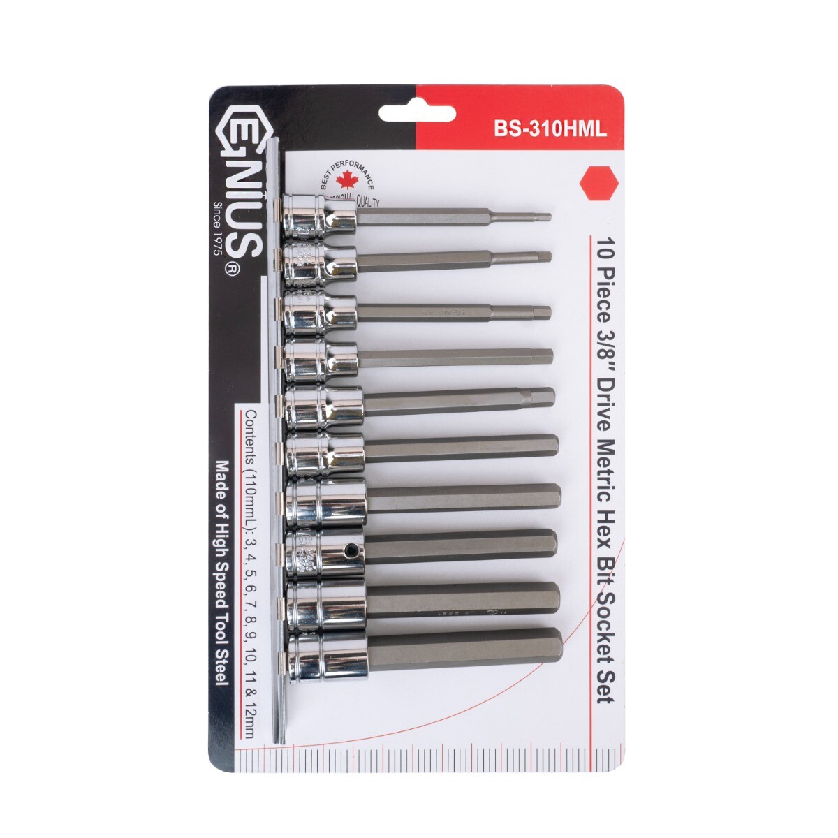 Genius Tools 10 Piece 3/8" Dr. Metric Hex Bit Socket Set - BS-310HML | eBay