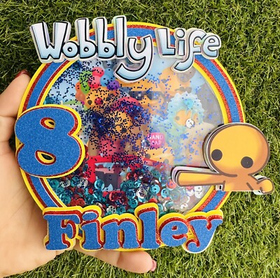 Wobbly Life Cake Topper Glitzer Shaker