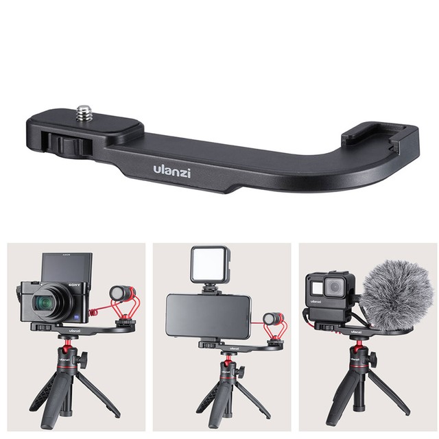 Vlog Extend Cold Shoe Mount LPlate for Gopro DSLR Camera Micorphone