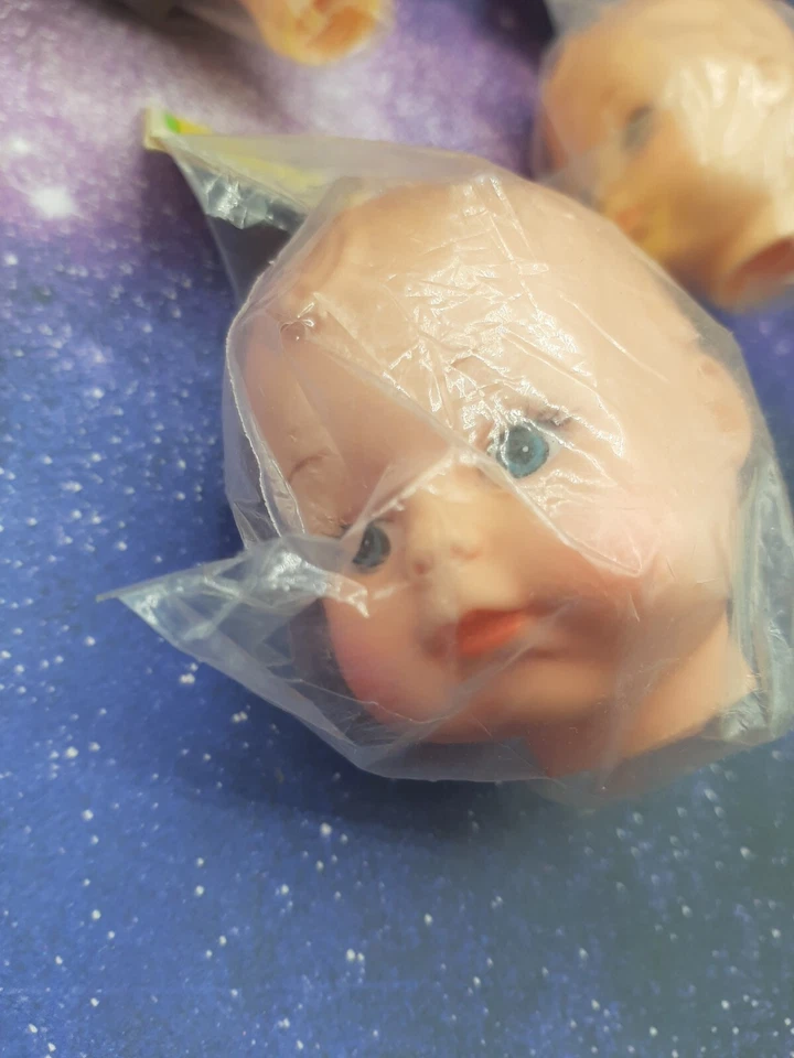 Vtg Baby Doll Heads Lot Of 3 NOS 2.75" & 2.5" Foto 3 de 4