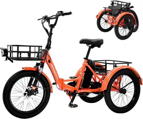 MOONCOOL 20" Electric Trike, Electric Tricycle for Adults Peak 750W Ebike Trike - Picture 113 of 120