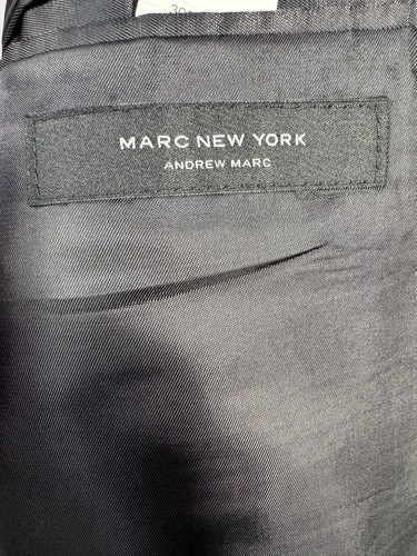 ANDREW MARC Mens Charcoal REG FIT Flat Front 2pc Suit 34S Jacket 28x28 Pant - Picture 8 of 14