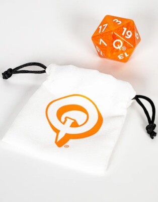 Quakecon 2024 Convention Oversized D20 D&D Resin Orange Dice Figure + Bag