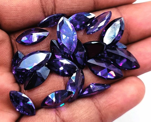Natural Flawless 15 PEC LOT Purple Montana Sapphire Marquise Loose Gemstone AAW - Picture 6 of 11