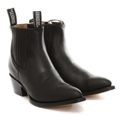  Grinders Herren Schwarz Low Western-Cowboy- Stiefel