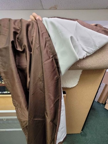 2 Brand New PERI Brown 24W x 84L Pinch Pleat Silk-like Feel Curtains - Picture 3 of 4