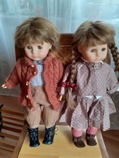 Künstlerpuppen Zapf als Paar, Serie Colette mit echten Haaren und Sitzbank