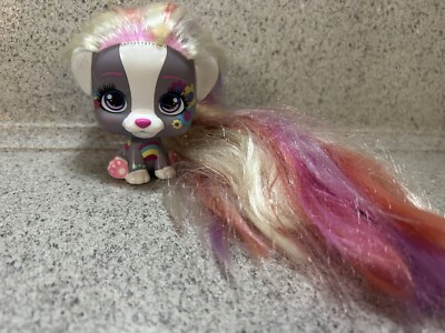 VIP Pets Long Colorful Hair Puppy Dog 2.5''  Tall Figure IMC Toys