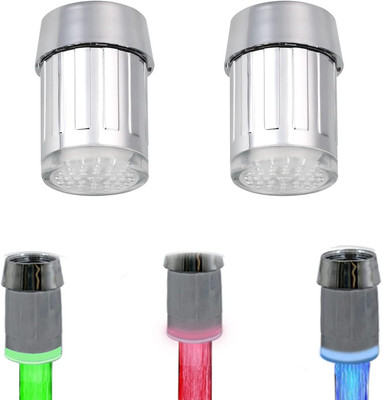 2 Pack 3-Color Temperature Sensitive Gradient LED Water Faucet Light Water Strea
