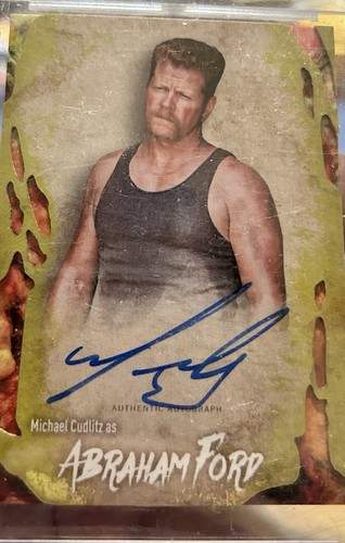 ¡TARJETA DE AUTÓGRAFO WALKING DEAD SURVIVAL BOX MICHAEL CUDLITZ/ABRAHAM FORD #/99!