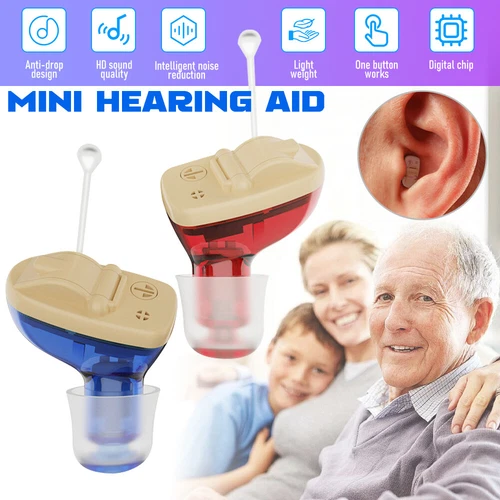 MiNi Digital Invisible Hearing Aids ITE Sound Voice Amplifier Enhancer L/R - Picture 1 of 15