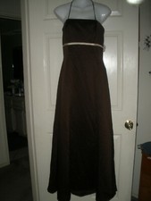 #1169 Forever Yours Brown Chocolate Latte Cream Full Length Dress Formal Gown 6