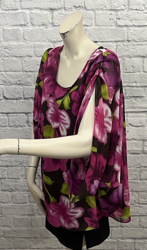 MARC BOUWER WOMEN’S 2 PIECE MULTI COLOR FLORAL PRINT 3/4 SLEEVE TOP SIZE L - Picture 3 of 6