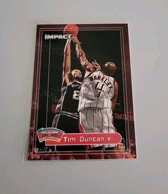 TIM DUNCAN NBA CARD FLEER IMPACT 1999-00 # 1 SAN ANTONIO SPURS