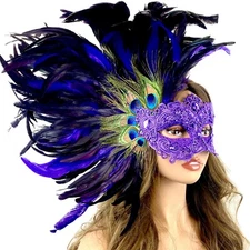 Women Costume Masquerade Party Feather Masks For Wedding Ball Halloween