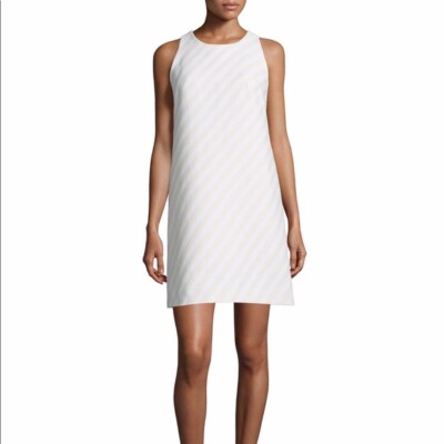 New ~  $385.00 ~ Milly ~ Striped Jacquard Dress in Cream   Size 8~NWT ~