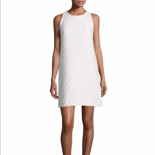 New ~ $385.00 ~ Milly ~ Striped Jacquard Dress in Cream • Size 2 ~