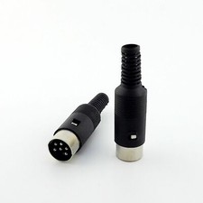 10pcs DIN Plug Male Plug Cable Connector 6 Pin With Plastic Handle