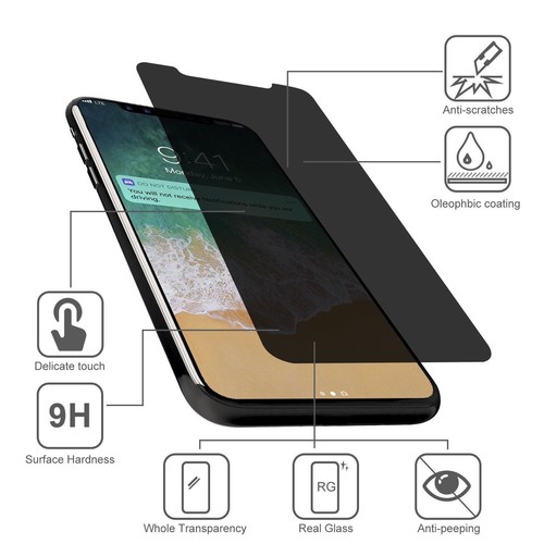 Privacy Anti-Spy REAL Tempered Glass Screen Protector For iPhone 14 13 12 11 SE - Picture 3 of 12