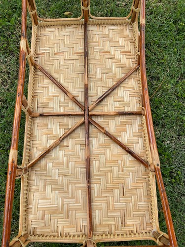 Vintage Stil Thai Handwerk Khantok Rattan Tisch rechteckig Form Essen Deck - Bild 42 von 48