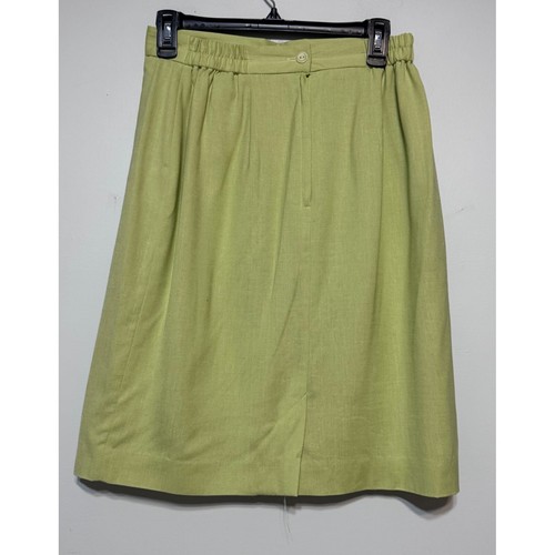 Vtg Y2K Linen Blend Pistachio Green Skirt Suit Size 12 Professional Office Wear - Picture 4 of 6
