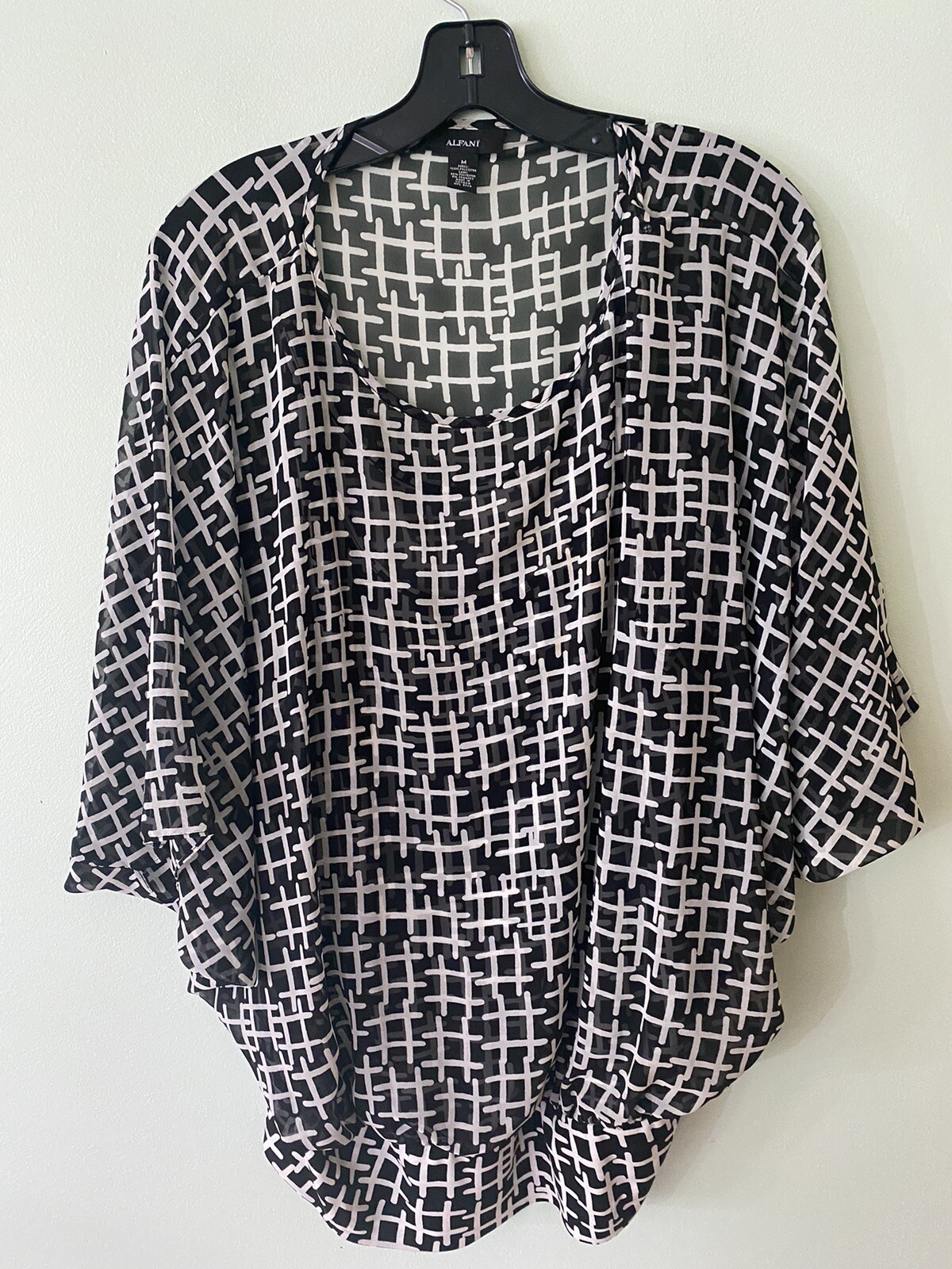 alfani black and white top