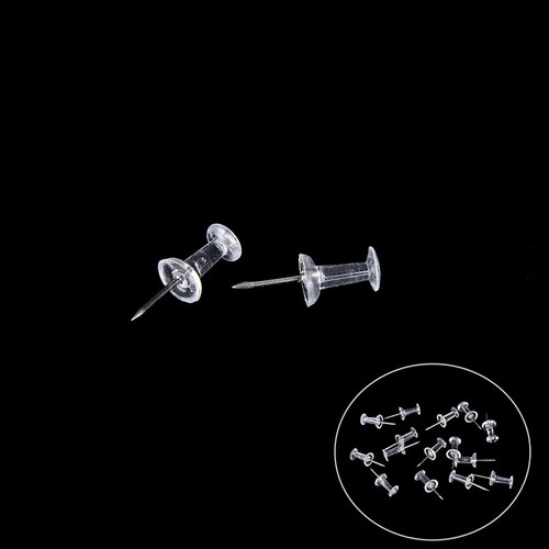 High 40 Pcs Transparent Push Pins Notice Board Map Thumb Tacks Point Bulletin - Afbeelding 9 van 11